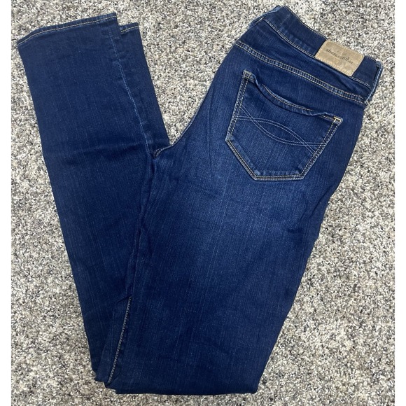 Abercrombie and Fitch Jeans Kids Girls 16 Blue Denim Cute‎ Stretch - Picture 1 of 8